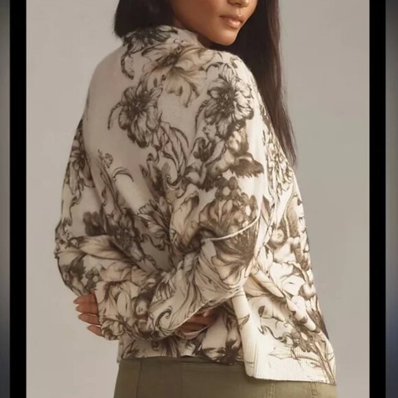 NWT Anthropologie Alani Cashmere Mock-Neck Sweater by Pilcro: Printed Edition XL - Picture 5 of 5